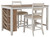 Ashley Skempton White Light Brown 3-Piece Counter Height Dining Set with Table and 2 Barstools