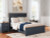 Ashley Landocken Brown Blue Queen Panel Bed and 2 Nightstands