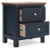 Ashley Landocken Brown Blue Queen Panel Bed and 2 Nightstands