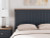 Ashley Landocken Brown Blue Queen Panel Bed and 2 Nightstands