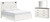 Ashley Gerridan White Gray King Panel Bed with Mirrored Dresser B1190/72/97/31/36