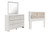 Ashley Altyra White Queen Bookcase Headboard Bed with Mirrored Dresser
