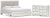 Ashley Birmonton White King Upholstered Panel Platform Storage Bed and Dresser