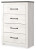 Ashley Gerridan White Gray Chest of Drawers