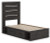 Ashley Delmorta Dark Gray Twin Panel Bed with Storage, Dresser, Mirror and Nightstand