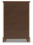 Ashley Vandenmore Medium Brown California King Panel Bed with Mirrored Dresser, Chest and Nightstand