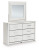 Ashley Birmonton White King Upholstered Panel Bed, Dresser, Mirror, Chest and Nightstand