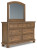 Ashley Vandenmore Medium Brown California King Panel Bed with Mirrored Dresser and 2 Nightstands
