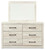 Ashley Cambeck Whitewash Twin Panel Headboard Bed with Mirrored Dresser and 2 Nightstands