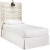 Cambeck Whitewash Twin Panel Headboard Bed with Mirrored Dresser