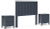 Ashley Simmenfort Navy Blue Full Panel Headboard and 2 Nightstands
