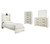 Ashley Cambeck Whitewash Twin Panel Bed with Mirrored Dresser and Chest