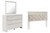 Ashley Altyra White King Panel Headboard Bed with Mirrored Dresser