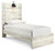 Ashley Cambeck Whitewash Twin Panel Bed with Mirrored Dresser and 2 Nightstands