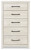 Ashley Cambeck Whitewash Twin Panel Bed with 4 Storage Drawers with Mirrored Dresser and Chest