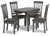 Ashley Shullden Gray Dining Table and 4 Chairs