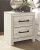 Ashley Cambeck Whitewash Twin Panel Bed with 4 Storage Drawers with Mirrored Dresser and 2 Nightstands