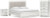 Ashley Birmonton White King Upholstered Panel Platform Bed, Chest and Nightstand