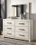 Ashley Cambeck Whitewash Twin Panel Bed with 4 Storage Drawers with Mirrored Dresser