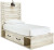 Ashley Cambeck Whitewash Twin Panel Bed with 4 Storage Drawers with Dresser