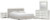Ashley Birmonton White King Upholstered Bed, Dresser, Mirror and Nightstand