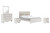 Ashley Altyra White King Panel Bed with Mirrored Dresser and 2 Nightstands