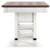 Ashley Valebeck White Brown Counter Height Dining Table with Base Storage