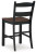 Ashley Valebeck Black Brown Counter Height Barstool (Set of 2)