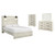 Ashley Cambeck Whitewash Queen Panel Bed with Mirrored Dresser and Chest