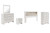 Ashley Altyra White King Bookcase Headboard Bed with Mirrored Dresser, Chest and Nightstand