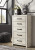 Ashley Cambeck Whitewash Queen Panel Bed with 4 Storage Drawers, Dresser, Mirror, Chest and 2 Nightstands