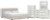 Ashley Birmonton White California King Upholstered Bed, Dresser, Mirror and Chest