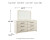 Ashley Cambeck Whitewash Queen Panel Bed with 4 Storage Drawers with Mirrored Dresser