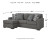 Ashley Gardiner Pewter Sofa Chaise with Ottoman