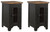 Ashley Valebeck Black Brown 2 End Tables