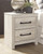 Ashley Cambeck Whitewash Queen Panel Bed with 2 Storage Drawers with Mirrored Dresser and 2 Nightstands