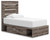 Ashley Urbanoore Brown Gray Twin Panel Bed with Storage, Dresser, Mirror and Chest