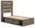 Ashley Urbanoore Brown Gray Twin Panel Bed with Storage, Dresser and Mirror