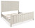 Benchcraft Shaybrock Antique White King Panel Bed, Dresser and Mirror