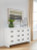 Ashley Binterglen White Twin Panel Bed with Dresser and Nightstand