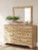 Ashley Galletyn Warm Brown Queen Panel Bed with Mirrored Dresser
