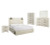 Ashley Cambeck Whitewash King Panel Bed with 4 Storage Drawers with Mirrored Dresser, Chest and Nightstand
