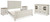 Benchcraft Shaybrock Antique White California King Panel Bed, Dresser and 2 Nightstands