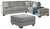 Ashley Altari Alloy 2-Piece Sleeper Sectional with Ottoman