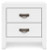 Ashley Binterglen White King Panel Bed and 2 Nightstands