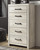 Ashley Cambeck Whitewash King Panel Bed with 2 Storage Drawers with Mirrored Dresser, Chest and Nightstand