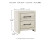 Ashley Cambeck Whitewash King Two Light Platform 2 Drawer Storage Bed with Mirrored Dresser and Nightstand