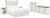 Ashley Shawburn Whitewash Queen Platform Bed with Dresser, Chest and 2 Nightstands