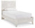 Ashley Paxberry Whitewash Twin Panel Bed with Nightstand