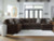 Ashley Midnight-Madness Chocolate 4-Piece Sectional with Chaise 98104/17/46/64/77